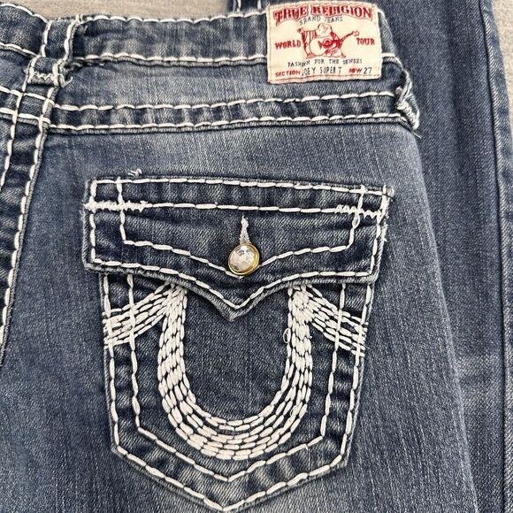 TRUE RELIGION - Women's Size 27 World Tour Joey Super T Blue Jeans  A46 - Picture 5 of 16